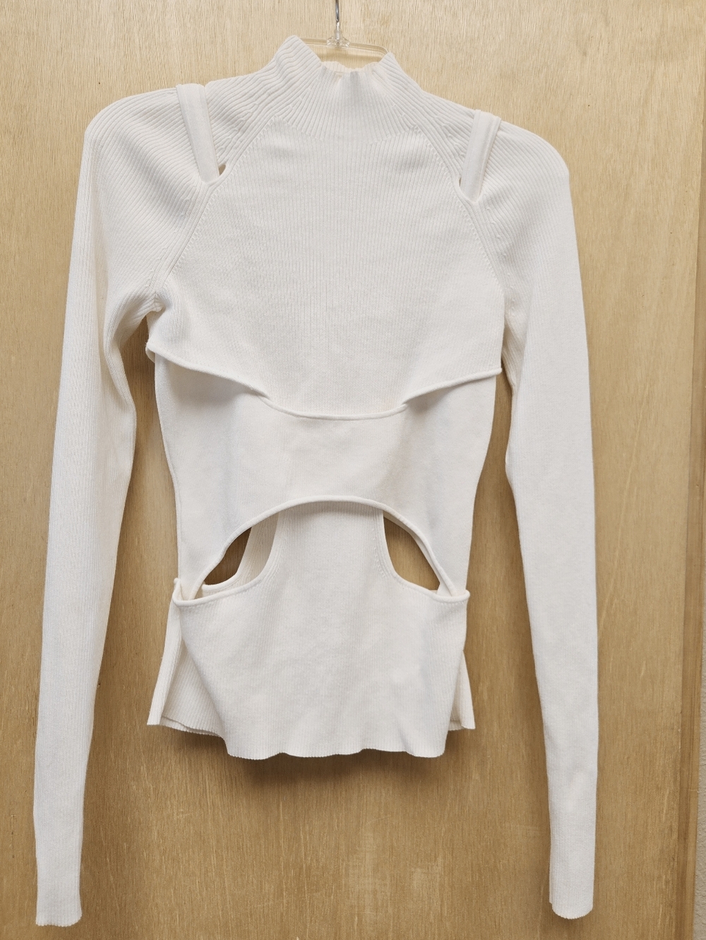 Dion Lee Interlink Skivvy Turtleneck Ribbed Top White US 8